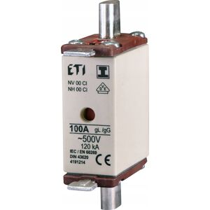 Etipo Wkładka topikowa ETI Polam NH000/I 004191207 gG 25A 500V KOMBI przemysłowa zwłoczna