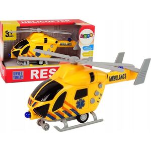 LeanToys Helikopter Ratunkowy Ambulans Żółty Dźwięk Światła Śmigła