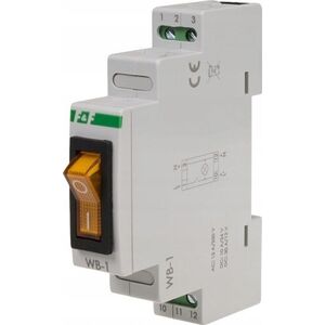F&F Przełącznik dwupozycyjny F&F WB-1Y 16A 1NO 230V AC z podświetleniem żółtym na szynę DIN