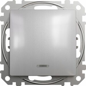 SCHNEIDERE Łącznik schodowy Schneider Sedna Design SDD113106L z podświetleniem srebrne aluminium Design & Elements