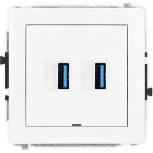 Karlik Gniazdo podwójne 2xUSB A-A 3.0 Karlik Deco DGUSBBO-6 bez pola opisowego białe
