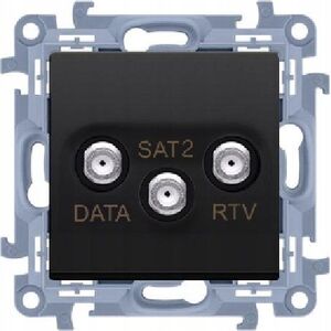 Kontakt-Simon Gniazdo antenowe Kontakt-Simon Simon 10 CADSATF.01/49 końcowe RTV-DATA-SAT moduł, 1x wejście: 5÷2400MHz czarny mat