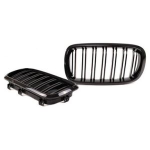 MTuning Grill sportowy podwójne żeberka Gloss Black BMW X5 F15 F85 X6 F16 F86 2013-2018