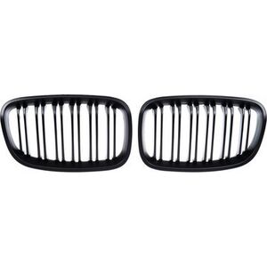 MTuning Grill sportowy podwójne żeberka Matt Black BMW 1 F20 F21 przed liftem 2011-2015