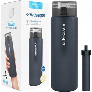 Wessper Butelka szklana na wodę WESSPER ActiveMax 680ml czarna