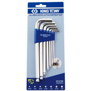 King Tony Σετ εξάγωνα κλειδιά Allen τύπου L 2,5-10mm με μπάλα, 7 τεμ. (20208MR) 3187673 4710591940253