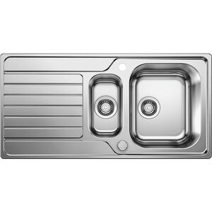 Zlewozmywak Blanco Dinas 6 S stal szczotkowana z korkiem automatycznym (523379)