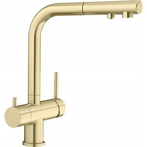 Bateria kuchenna Blanco Bateria FONTAS-S II Satin GOLD z wyciąganą wylewką