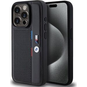 BMW Etui Bmw Bmhcp15X23Pupvk Iphone 15 Pro Max 6.7" Czarny/Black Hardcase Perforated Tricolor Line