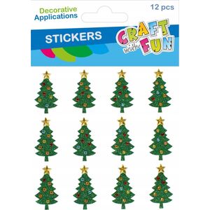 Dekoracja świąteczna Craft with Fun OZDOBA BN NAKLEJKI CHOINKA BROK 12SZT CF 12/288 14223036 5905523634815