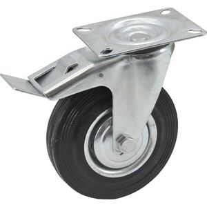 AWTOOLS KOŁO SKRĘTNE CZARNA GUMA HAMULEC 160mm 14398812 5903678623555