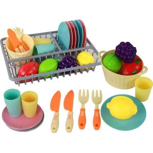 LeanToys Zestaw Kuchenny Naczynia Warzywa Do Krojenia 21 El. Akcesoria