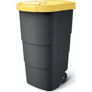 Prosperplast Kosz ogrodowy na śmieci WHEELER 110 Żółta pokrywa
