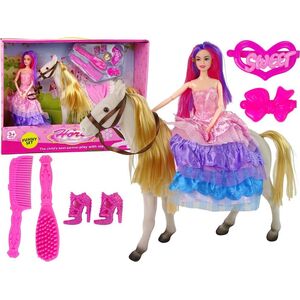 Lalka Księżniczka z Białym Kucykiem Figurki Akcesoria LEAN Toys