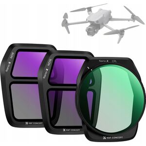 Filtr Kf Zestaw Filtrów 3w1 Polaryzacyjny CPL Szary ND ND8 ND16 do DJI AIR 3S K&F SKU.2341