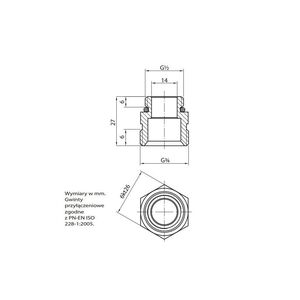 Perfexim Nypel do belki rozdzielacza 1/2" x 3x4" PN10 748