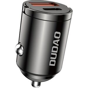 Ładowarka Dudao Mini ładowarka samochodowa do gniazda zapalniczki 48W QC PD czarna Mini ładowarka samochodowa do gniazda zapalniczki 48W QC PD czarna
