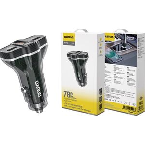 Ładowarka samochodowa Dudao R78 78W USB-C PD / 2xUSB-A QC - czarna