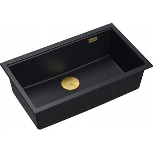 Zlewozmywak GraniteQ LOGAN 110 GraniteQ zlewozmywak pure carbon 76x44x23,5 cm 1-komorowy podwieszany z syfonem manualnym złoty