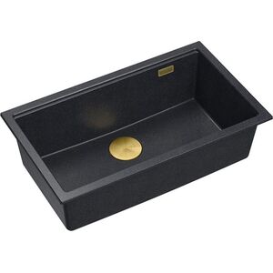 Zlewozmywak GraniteQ Zlewozmywak granitowy Logan 110 Czarny Metalik