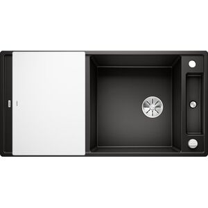 Zlewozmywak Blanco Axia III XL 6 S Silgranit czarny z korkiem automatycznym InFino, deska szklana (525857)