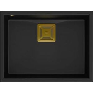 Zlewozmywak Quadron DAVID 50 GraniteQ pure carbon/elementy złote