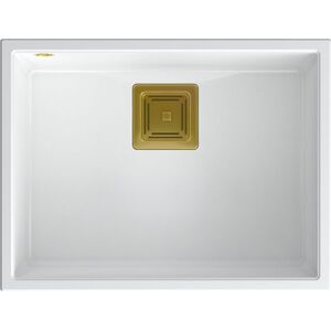 Zlewozmywak Quadron DAVID 50 GraniteQ snow white/elementy złote