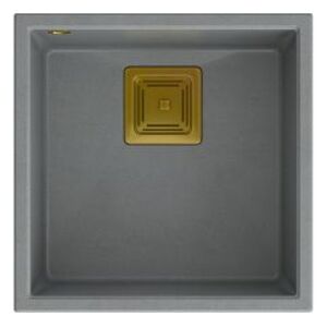 Zlewozmywak Quadron DAVID 40 GraniteQ silver stone/elementy złote