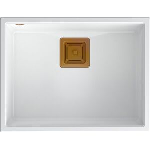 Zlewozmywak Quadron DAVID 50 GraniteQ snow white/elementy miedziane