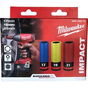 Milwaukee MILWAUKEE NASADKA UDAROWA DO FELG 1/2" ZESTAW 3szt.