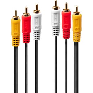 Kabel Lindy RCA (Cinch) x3 - RCA (Cinch) x3 1m czarny (35690)
