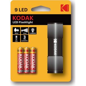 Latarka Kodak Mini Latarka Ręczna Kodak 9 Led Ip62 25m + 3x Aaa - Czarna