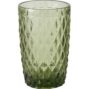 Ozdobna szklanka z zielonego szkła, AURORA, 300 ml