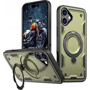 Etui Hybrid Armor Trendy z MagSafe na iPhone 16 Plus - zielone