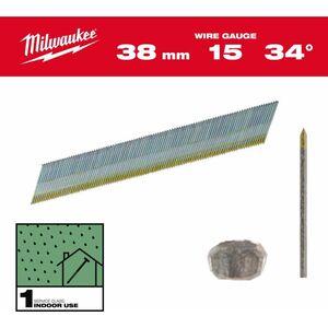 Milwaukee MILWAUKEE SZTYFTY WYKOŃCZENIOWE, 15G, GŁOWA TYPU D 38mm GALWANIZOWANE DO M18 CN15GA /2500szt.