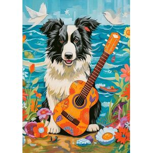 Castorland Puzzle 500 Collie, Guitar and the Sea CASTOR
