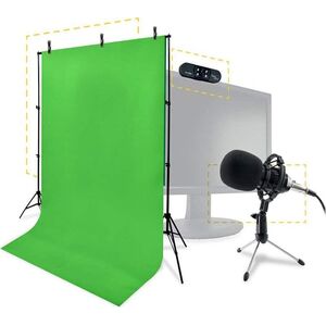 HP STEELPLAY Pro HD Streamers Webcam 4 σε 1 Pack Μικρόφωνο + Webcam + Greenscreen + Τρίποδα 14103589 3760210990986