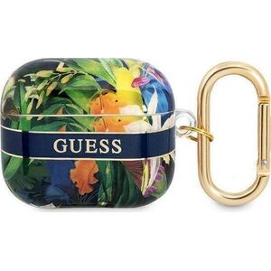 Guess Etui ochronne Flower Strap Collection do AirPods 3 niebieskie