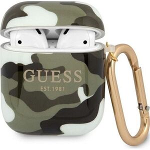 Guess Etui ochronne GUA2UCAMA Camo Collection do AirPods 1/2 zielone