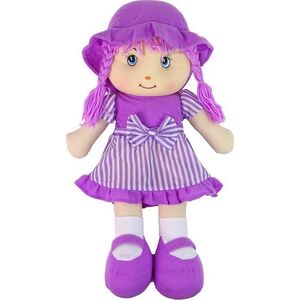 LeanToys Lalka Szmacianka Przytulanka Fioletowa W Paski 50 cm