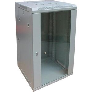 Digitus Szafa sieciowa wisząca 19" 18U rack 600x600, drzwi szyba, szary, dzielona, złożona, 60kg