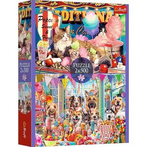 Trefl PUZZLE 2x500 Puszyści przyjaciele 37495
