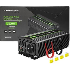 Przetwornica Qoltec Przetwornica napięcia Monolith | 1000W | 2000W | 24V na 230V | Czysty Sinus