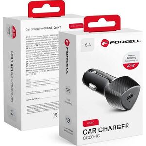 Ładowarka ForCell FORCELL CARBON ładowarka samochodowa Typ C 3.0 PD20W CC50-1C czarny (Total 20W)