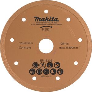 Makita MAKITA DIAMOND DISC 125mm x 20mm FULL FOR DCC500,4101RH 13683808 88381401692