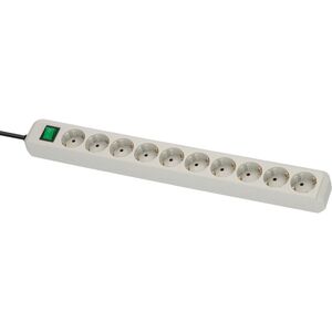 Brennenstuhl Eco-Line Πολύπριζο Ασφαλείας 10 Θέσεων με Διακόπτη και Καλώδιο 3m/ H05VV-F/ 3G1,5 Light Grey (1159350010) (BNN1159350010) έως 12 άτοκες Δόσεις