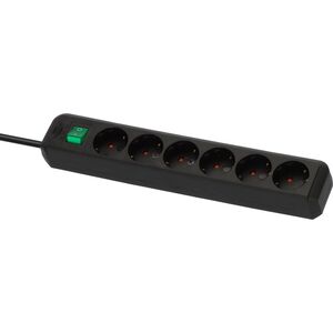 Brennenstuhl Eco-Line Πολύπριζο Ασφαλείας 6 Θέσεων με Διακόπτη και Καλώδιο 1,5m/ H05VV-F/ 3G1,5 Black (1159500015) (BNN1159500015) έως 12 άτοκες Δόσεις