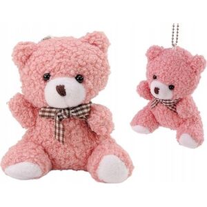 LeanToys Pluszowy Różowy Mały Miś Przytulanka Maskotka Breloczek 10cm