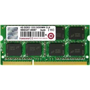 Pamięć do laptopa Transcend JetRam, SODIMM, DDR3, 4 GB, 1333 MHz, CL9 (JM1333KSN4G)