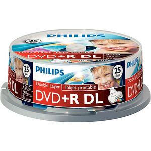 Philips DVD+R DL 8.5 GB 4x 25 sztuk (DR8I8B25F)
